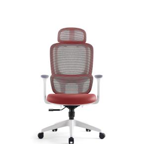 Deluxe Executive Red Office Chair With Headrest